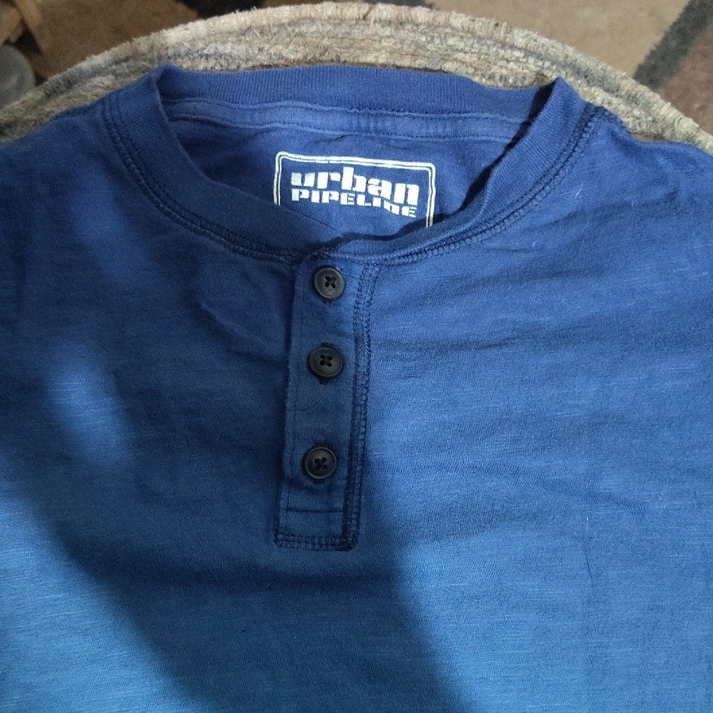⭐Urban Pipeline Men's Navy Long Sleeve Henley